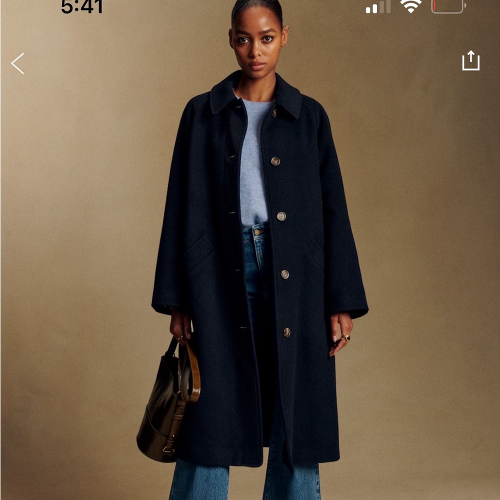 Sezane Clyde Navy  Coat - Picture 4 of 4